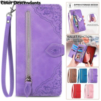 Emboss Flower Cards Solt Bag Wallet Book Case For Vivo Y27 Y78 Y35 y55s Y100 Y22 Y02 Y16 Y77 X70 X90 Pro Plus Pocket Flip Cover