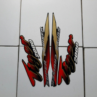 striping motor / stiker honda tiger 2000 hitam-merah