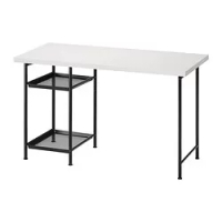 meja, putih/hitam, 120x60 cm