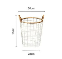 美式鐵絲法棍編織收納籃編織筐手提收納儲物籃藤條法棍收納筐