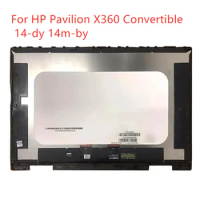 14" LCD for HP Pavilion X360 Convertible 14-dy 14m-by LCD Display Touch Screen Digitizer Assembly Frame 1920X1080