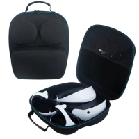 Carrying Case for PS VR2 Shock-absorption Portable Black Carrying Storage Bag Double Zipper for PS5 VR2 Storage Accessories