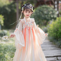 女童洋裝 漢服 女童夏款連身裙 兒童古風裙 花神古裝連身裙 女童長裙 童裝公主裙【不二雜貨】