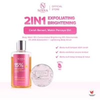 Noera Bundling Body Wash Brightening + Lightening Body Scrub Exfoliating 2in1