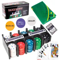 200Pcs Texas Poker Chips Set Professional Casino European Poker Chips Set Chip Cloth Playing Cards For Gambling Traveling Game
