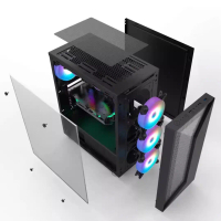 \ไฟ rgb เคสคอม matxX99 dual-channel King E-ATX/atx/ M-ATX/itxi gaming computer transparent glass arg