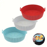 3-Pack Silicone Air Fryer Liner Reusable Heat Resistant Air fryers Silicone Basket for 3 to 5 Qt for Air fryer Oven Accessories