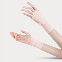 Alf Sunscreen Gloves Ice Sense UV Protection Summer Outdoor Half Finger Ice Silk Gloves Women's Extended Wrist Guard