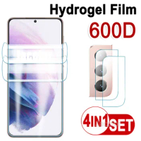 4in1 Hydrogel Film For Samsung Galaxy S21 S20 Ultra Plus S20+ S21+ 2PCS Soft Screen Protector+2PCS Camera Glass S21Ultra Gel Fim