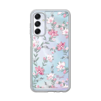 【apbs】Samsung Galaxy系列 防震雙料水晶彩鑽手機殼(小清新-粉劍蘭)