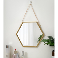 (100 Best Original) Hexagon bentuk hiasan cermin Wall Decor Makeup Hanging cermin bilik mandi kosmetik cermin bilik tidur hiasan bilik