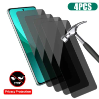 4 PCS Full Cover Anti Spy Screen Protector For Poco F3 F4 GT M4 Pro 5G M5 M5S X3 Pro X4GT X4Pro 5G X5 Pro Tempered Privacy Glass