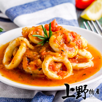 【上野物產】4包 頂級 帶皮魷魚圈
