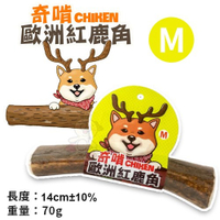 『寵喵樂旗艦店』CHIKEN奇啃 歐洲紅鹿角M號 70g‧天然潔牙骨 100%自然脫落‧狗零食