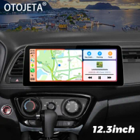 Carplay Bluetooth Head Unit 12.3" Wide Screen Android 13 Car Video Player Radio Stereo For Honda HRV 2015 VEZEL GPS Multimedia