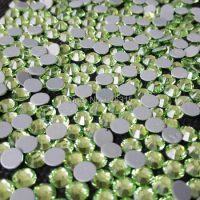 extremely shiny hot fix loose flat back crystal ss20 peridot color with 1440pcs each pack ,14 cutting facets stones free ship