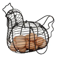 Practical Homewares Chicken Hen Shaped Egg Collection Gathering Storage Wire Egg Collection Basket Farmhouse Style Organization