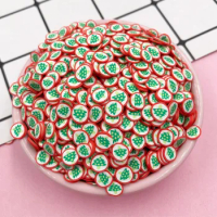100g Christmas Tree Round Clay Slices Polymer Hot Caly Sprinkles for Crafts Making DIY Slimes Filler Accessories Phone Decor