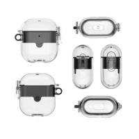 Bluetooth-compatible Headphone Case 360-degree Protection Transparent Headphones Case with Waterproof for Airpods2/1