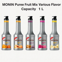 (Ready Stock) Monin Puree Fruit Mix 1 Litre Various Flavors Strawberry Passion Fruit Peach
