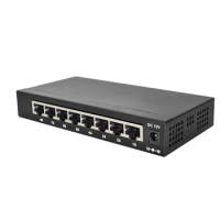 Ethernet Splitter 8-Port Gigabit Heat Dissipation Iron Shell Anti-Shielding Network Switch for PC Router-EU Plug