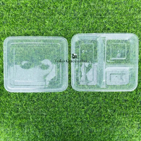 Thinwall Dm Sekat 3 Lb380 / Kotak Makan Bento Sekat Tiga (10 Pcs) Promo !