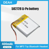 582728 400mAh 3.7V Lithium Polymer Rechargeable Battery For GPS Tachograph Smart Watch MP3 MP4 Toy Bluetooth Speaker Headset
