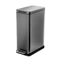 【特力屋】Homezone 方型腳踏不鏽鋼垃圾桶 45L