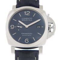 【PANERAI 沛納海】Luminor Marina 自動上鍊藍面藍皮帶款x44mm(PAM01313)