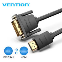 Vention HDMI to DVI Cable 1m 2m 3m 5m DVI-D 24+1 Pin Support 1080P 3D High Speed HDMI Cable for LCD DVD HDTV XBOX Projector PS3