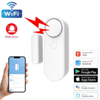 WiFi Tuya WIndow Door Sensor Smart Door Open/Closed Detectors Home Security Alarm System Independence Alert Scene 90dB Siren