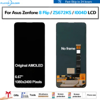 Original AMOLED For Asus Zenfone 8 Flip ZS672KS I004D Pantalla lcd Display Touch Panel Screen Digitizer Assembly Replacement LCD