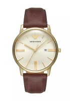 Emporio Armani Emporio Armani Men's Analog Watch ( AR11610 ) - Quartz, Gold Case, Round Dial, 22 MM Brown Leather Band
