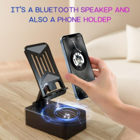 3 in 1 Bluetooth Speaker HolderPhone Stand with Bluetooth Speaker HD Surround Speaker