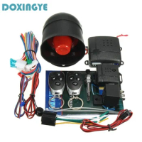 DOXINGYE Universal One Way Car Burglar Alarm Protective System Alarm Security Car Alarm Anti-theft Siren Horn +2 Remote Control