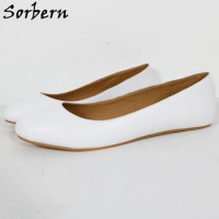 Sorbern Comfortable Genuine Leather Flat Women Shoes Round Toe Slip On Outdoor Custom Multi Colors Unisex Big Size 33-48