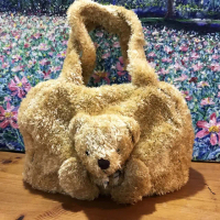 【TEDDY工坊】TEDDY泰迪熊可愛黃金亮毛泰迪熊大手提包(大容量泰迪熊造型手提包精品包)