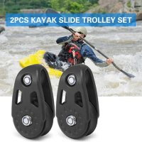 Pulley Blocks for Kayak 2 PCS Kayak Slide Rail Anchor Trolley Kit Pulley Blocks for Kayak Canoe Boat