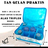 Tas Gelas  Untuk memyimpan gelas agar bebas dari debu  - Muat 1 lusin gelas  - Terbuat dari bahan sp