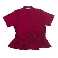 Blazer Hanfu Maroon Polos Lengan Pendek Wanita