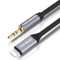 YONGWEI MFi Lightning to 3.5mm Aux Cable for iPhone 11 Pro Max X 8 7 3.5 mm Headphone Jack Adapter Male Aux Stereo Audio Cable