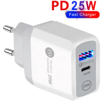 25W PD USB Charger For Iphone X 7 8 11 12 13 Pro Max Fast Charger Type C For Samsung A12 A13 A52 A53 A73 Quick Charging adapter