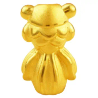 1pcs Pure 999 24K Yellow Gold Bead DIY Gift Lucky 3D Small Fish Pendant 0.2-0.3g