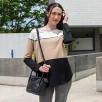 C2 Saqila Khaki T-Shirt Wanita - Kaos Wanita Lengan 3/4 L