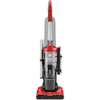 Bagless Upright Vacuum Cleaner, The One Touch Easy-Release Dirt Cup, No Loss of Suction, 2-in-1 Dusting Brush, Red