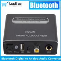 LccKaa DAC Digital To og Audio Converter Bluetooth 5.0อะแดปเตอร์ที่รองรับการเล่นไมโครโฟนรีโมทคอนลตัวถอดรหัสเสียง