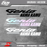 (10rb isi 3) Stiker Motor Genio Custom nama kamu