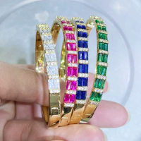 3 pieces 2021 New Bangle Zircon Jewelry bangle Pave Zircon Jewelry Bangle Gold Plated women jewelry Bangle 21088