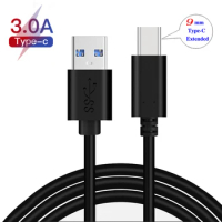 9mm Long USB Type-C Extended Tip Fast Charger 3A Cable for AGM A9,H1,X2 SE,X2,X3 For Blackview BV5500 Pro,BV6800 Pro,BV9800 Pro
