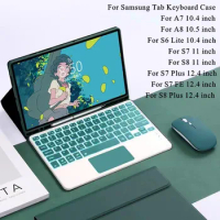 For Samsung Tab A8 Backlight Keyboard Case Mouse For S6 Lite 10.4" S7/S8 11" S7 Plus S7 FE S8 Plus 12.4" Magnetic Cover Funda